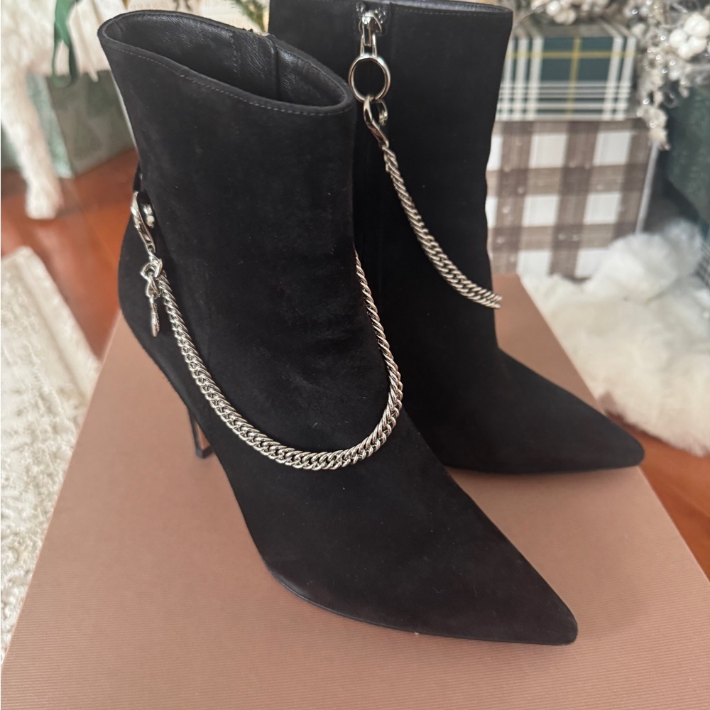 Gianvito Rossi Black Chain Heeled Boots - Picture 6 of 10